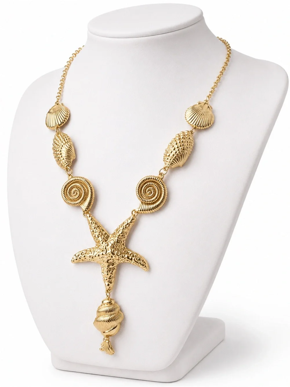 Gold Sea Life Statement Necklace - Unbranded